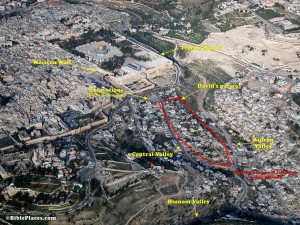Jerusalem outlined by walls